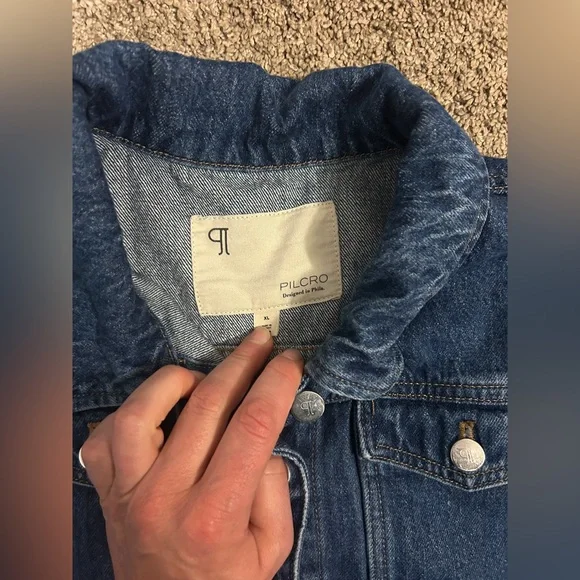 Anthro Pilcro puff sleeve denim jacket - XL - Picture 6 of 8